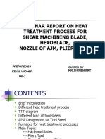 Seminar Report On Heat Treatment Process For Shear Machining Blade, Hexoblade, Nozzle of Ajm, Plier Tools