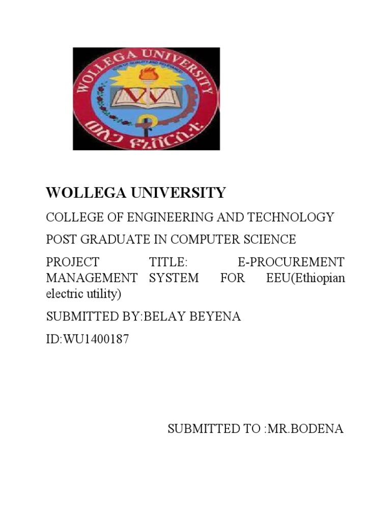 Wollega University | PDF | Procurement | Information Technology Management