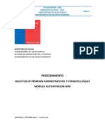 Procedimiento: Solicitud de Permisos Admnistrativos Y Feriados Legales Módulo Autoatención-Sirh