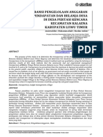 Transparansi Pengelolaan Anggaran Pendapatan Dan Belanja Desa Di Desa Pertasi Kencana Kecamatan Kalaena Kabupaten Luwu Timur