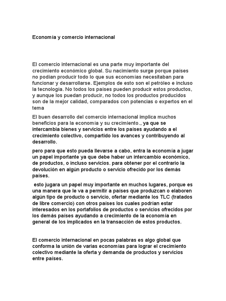 Comercio Internacional y Crecimiento Económico | PDF