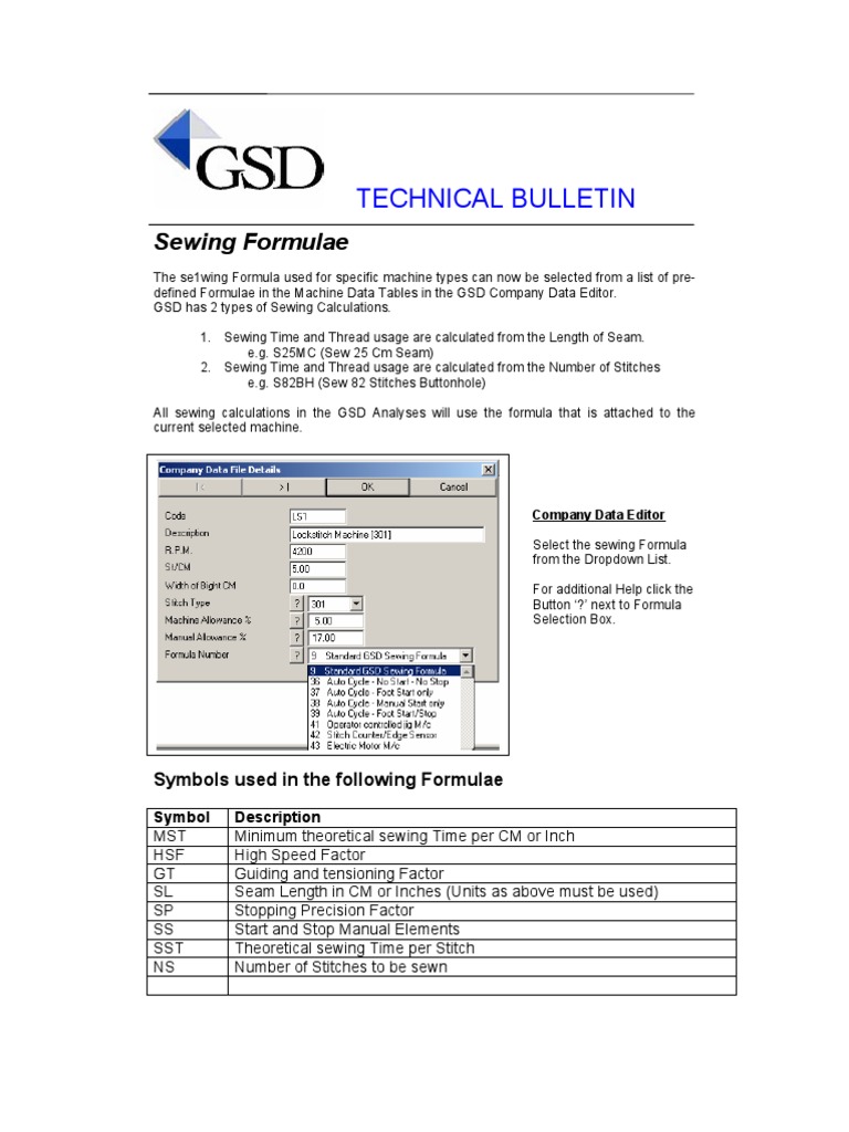 Sewing Formula Sewing Seam (Sewing)