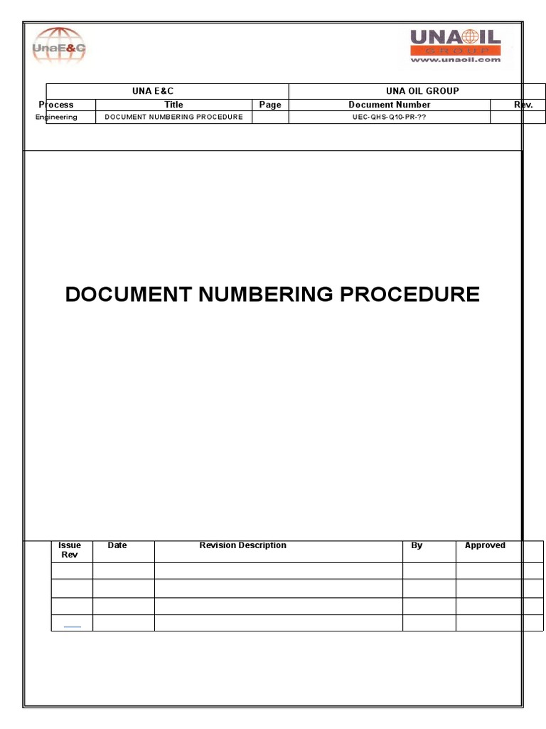 Document Numbering Procedure | PDF | Specification (Technical Standard ...