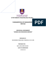 Fundamentals of Management MGT162: Individual Assignment "Ahmad Zaki Resources Berhad"