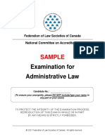 Examination For Administrative Law: Sample