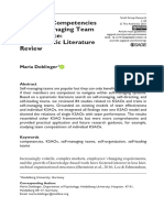 Individual Competencies For Self-Managing Team Performance: A Systematic Literature Review