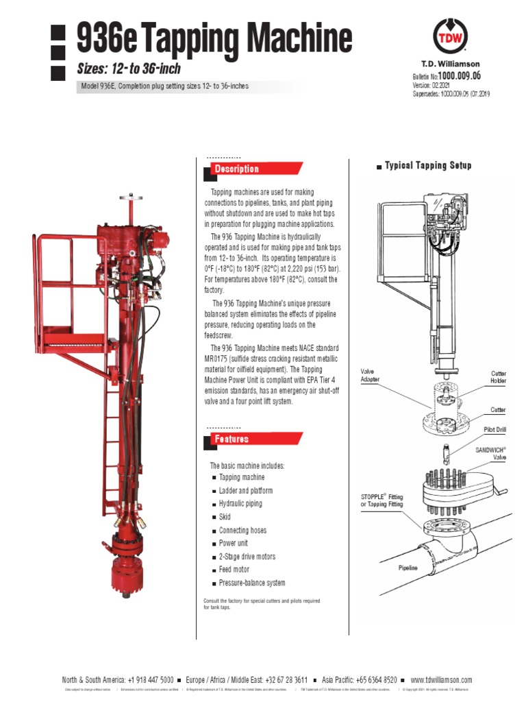 936 Tapping Machine Specifications Guide | PDF | Engines | Mechanical ...