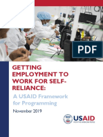 Getting Employment To Work For Self-Reliance:: A USAID Framework For Programming