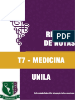 Perfil de notas dos aprovados no curso de Medicina da UNILA T7