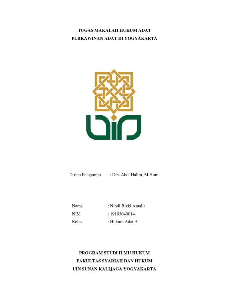 19103040014 Nindi Rizki Amalia Tugas Uas Makalah Perkawinan Adat Di