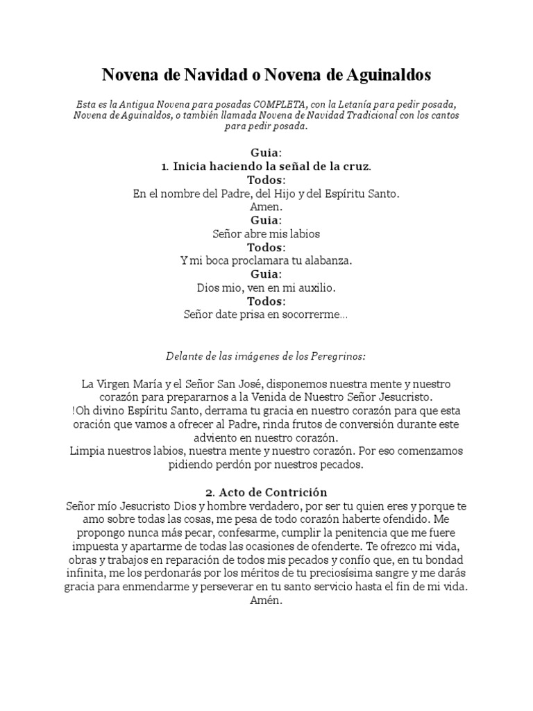 Novena de Navidad Tradicional Completa | PDF | Oración | María, madre ...