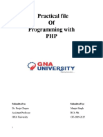 Practical File of Programming With PHP: Submitted To: Submitted by