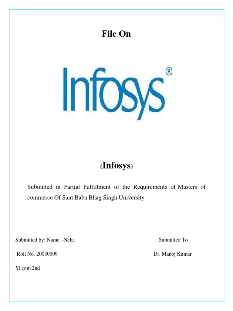 PROJECTREPORT Infosis Final | PDF | Outsourcing | Oracle Corporation