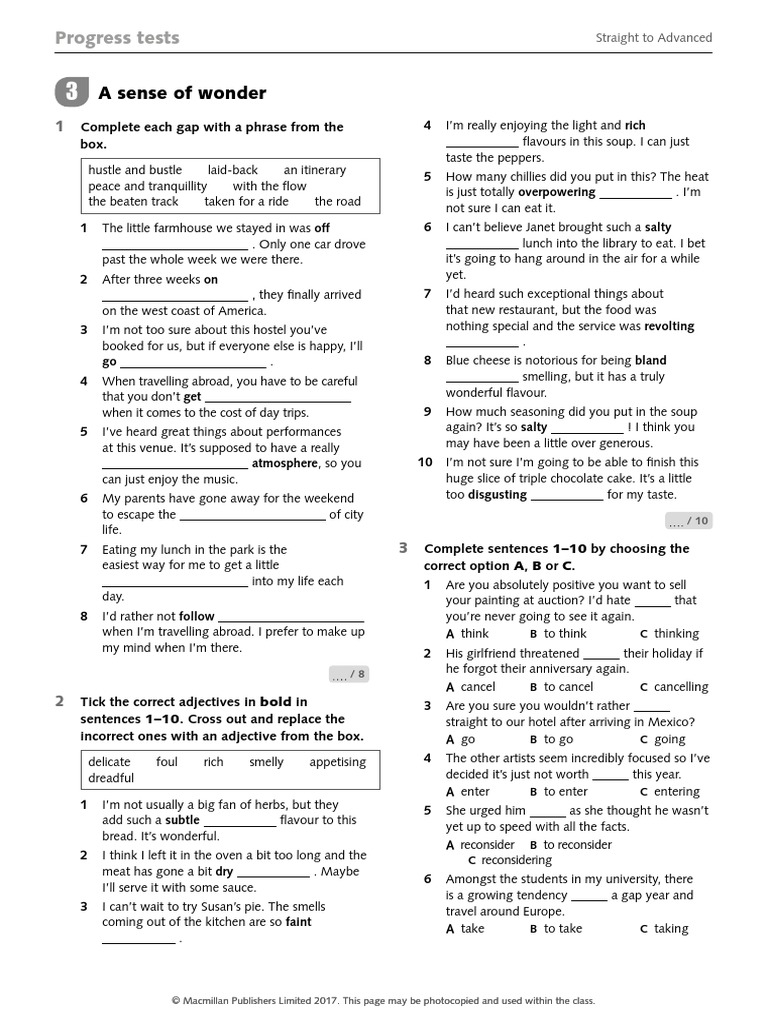 Progress Test Unit 3 Pdf