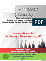 Materi 13 - Kimia Teknik - Electrochemistry-Redox Processes-Corrosion of Metal-By Waluyo Nuswantoro 2021