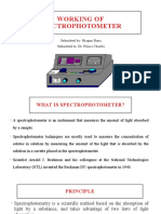 Working of Spectrophotometer: Submitted By-Shagun Rana Submitted To - Dr. Prince Chawla