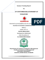 Study of Customer Relationship at Vodafone: Summer Training Report On