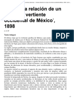 1. Somera Relación de Un Viaje a La Vertiente Occidental de México1, 1898