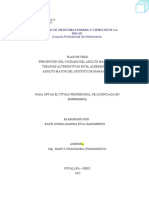 Percepción del cuidado del adulto mayor con terapias alternativas