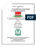 A Study of Marketing Strategies of Amul in Lucknow: Summer Training Report On