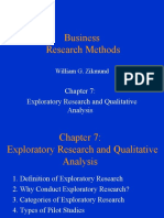 Business Research Methods: Exploratory Research and Qualitative Analysis