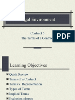 Legal Environment: Contract 6 The Terms of A Contract