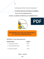 Determinación de Los Costos de La E.T. Micaela Bastidas2021