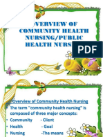 Overview of Community Health Nursing/Public Health Nursing