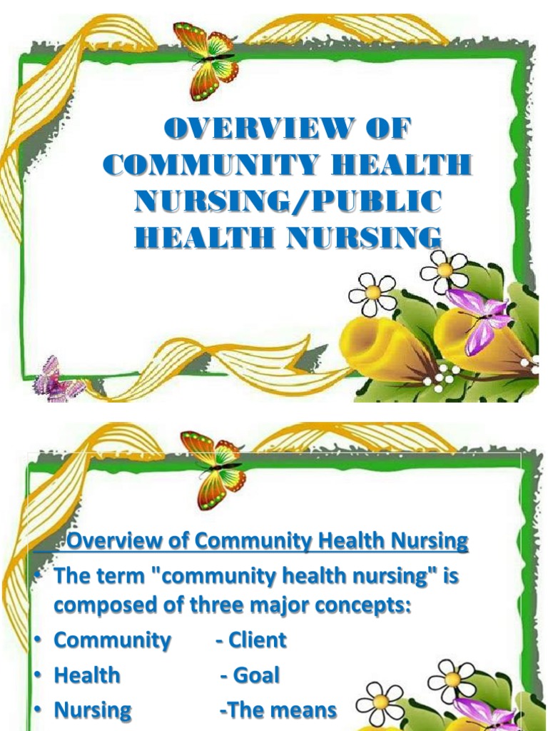Community Health Nursing Overview | PDF | Public Health | Preventive ...
