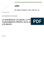 LA IGNORANCIA, ES DECIR, LA FALTA DE CONOCIMIENTO PROPIO