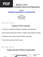 Topic2 Variables Expression Statements