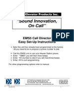 "Sound Innovation, On Call": EMS5 Call Director Easy Set-Up Instructions