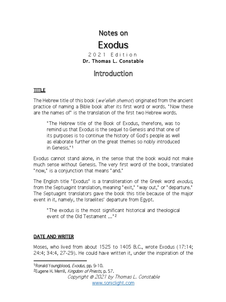 Exodus Pdf The Exodus Moses