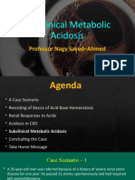 Subclinical Metabolic Acidosis Prof Nagy Abdelhady