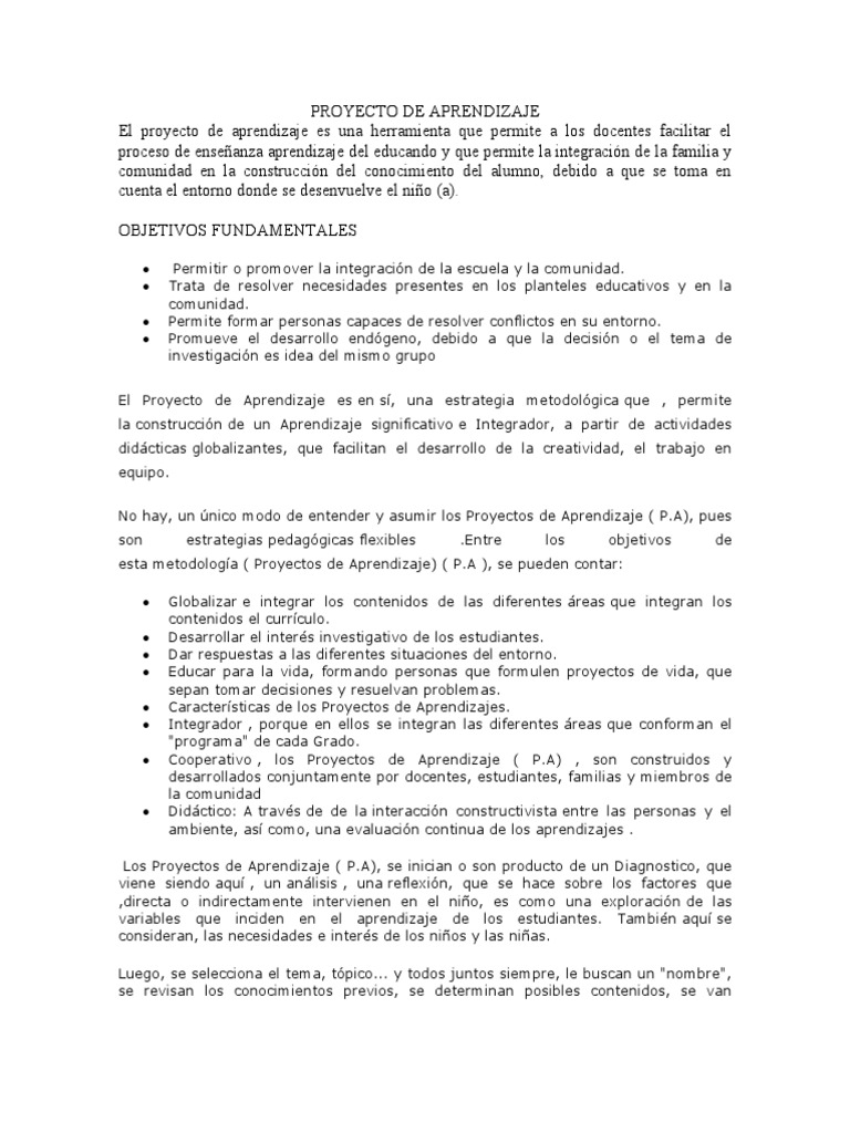 Estrategias para Proyectos de Aprendizaje | PDF | Aprendizaje | Evaluación