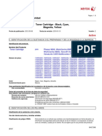 Ficha de Datos de Seguridad Toner Cartridge - Black, Cyan, Magenta, Yellow