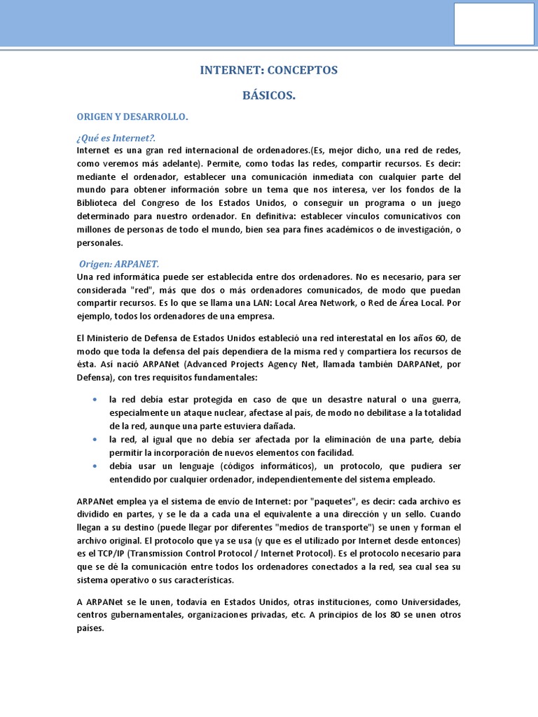 Internet Conceptos Básico | PDF | Red mundial | Internet y web