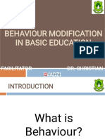 Behaviour Modification in Basic Education: Facilitator Dr. Christian Evadzi
