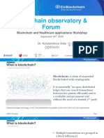 Blockchain Observatory & Forum: Blockchain and Healthcare Applications Workshop