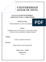 Contagios y fallecidos por COVID-19 en Lambayeque