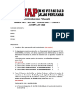 Universidad Alas Peruanas Examen Final Del Curso de Monitoreo Y Control Ambienta-Ix-Ciclo