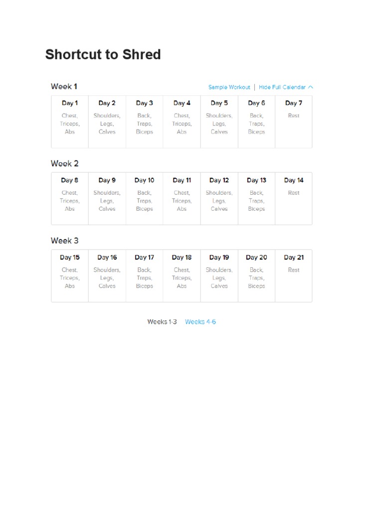Shortcut To Shred | Download Free PDF | Weight Training | Strength Training