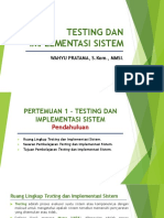 Testing Dan is Pertemuan 1 - Pendahuluan