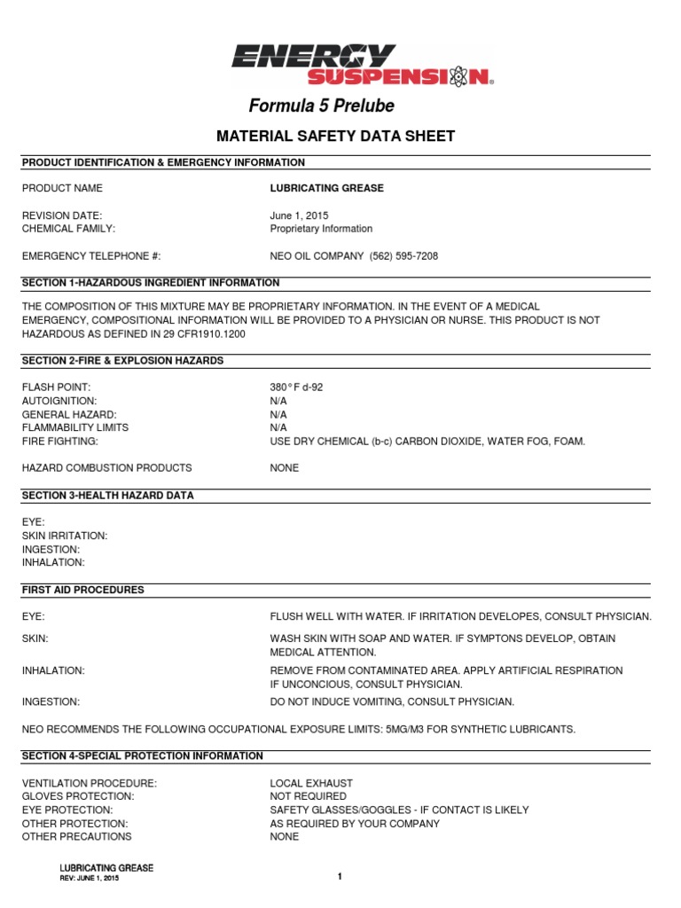 Msds PDF Water Nature