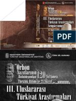 Orhon Yazıtlarının Bulunuşundan 120 Yıl Sonra Türklük Bilimi Ve 21. Yüzyıl Konulu 3. Uluslararası Türkiyat Araştırmaları Sempozyumu Bildiriler Kitabı 2. Cilt