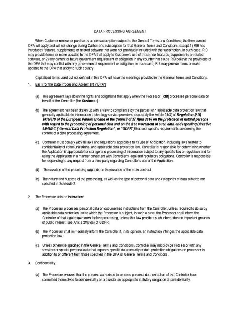 Data Protection Agreement | PDF | Information Privacy | Justice