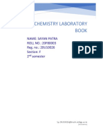 Chemistry Laboratory Book: Name: Sayan Patra ROLL NO.: 20F80003 Reg. No.: 20U10026 Section: F 2 Semester