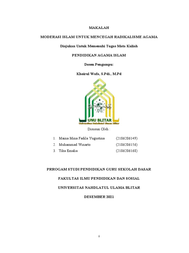 Moderasi Islam Cegah Radikalisme | PDF