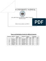 B. Sc. Semester (Two Paper System) 2020-21