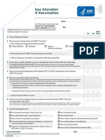 Pre Vaccination Screening Form